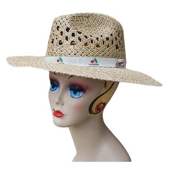 J Rochav Plantation Straw Sun Hat Western Natural Outdoors Garden Made in Mexico - Picture 2 of 6